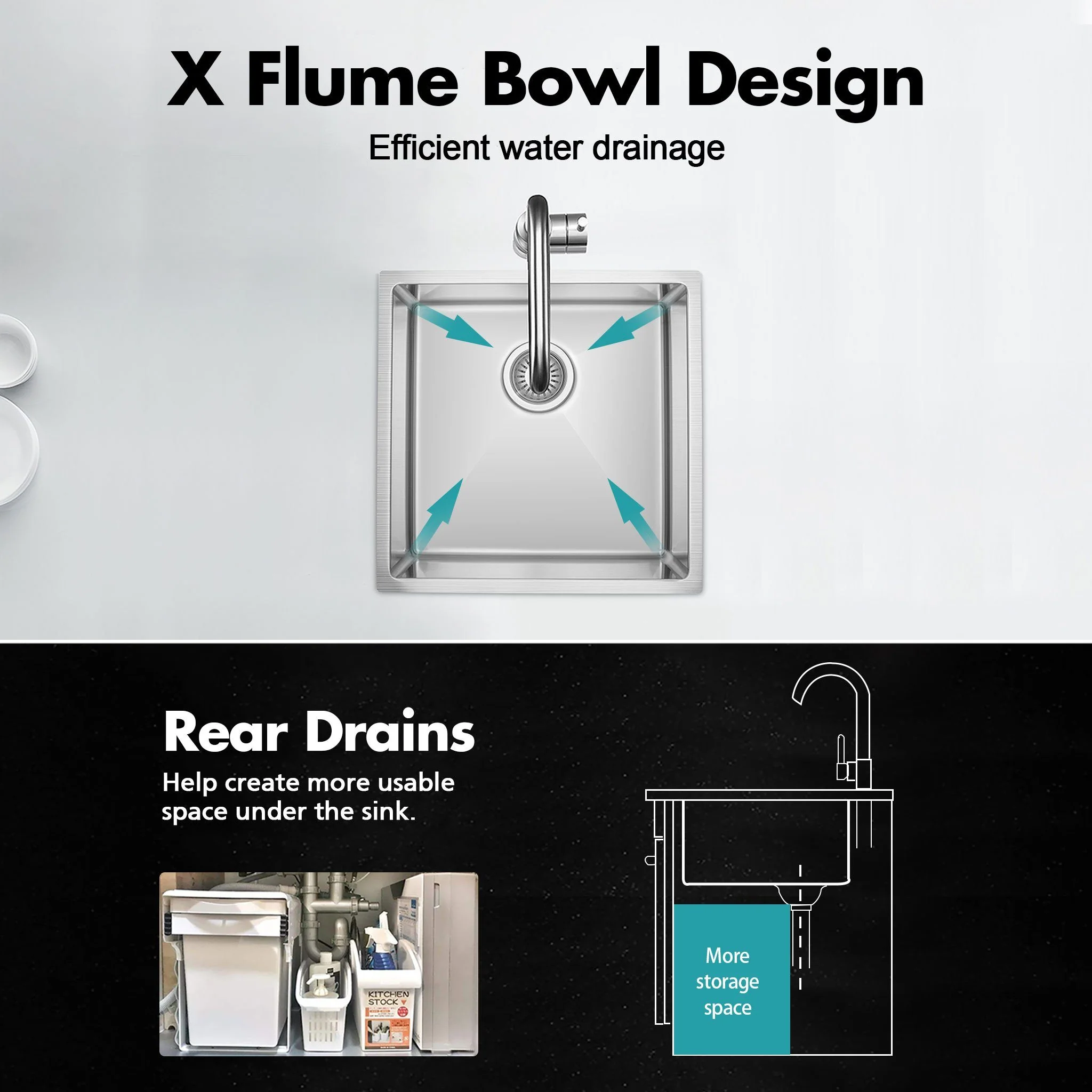 ULTIMO 1.5mm 450mm Medium Bowl Kitchen & Laundry Sink - Image 9