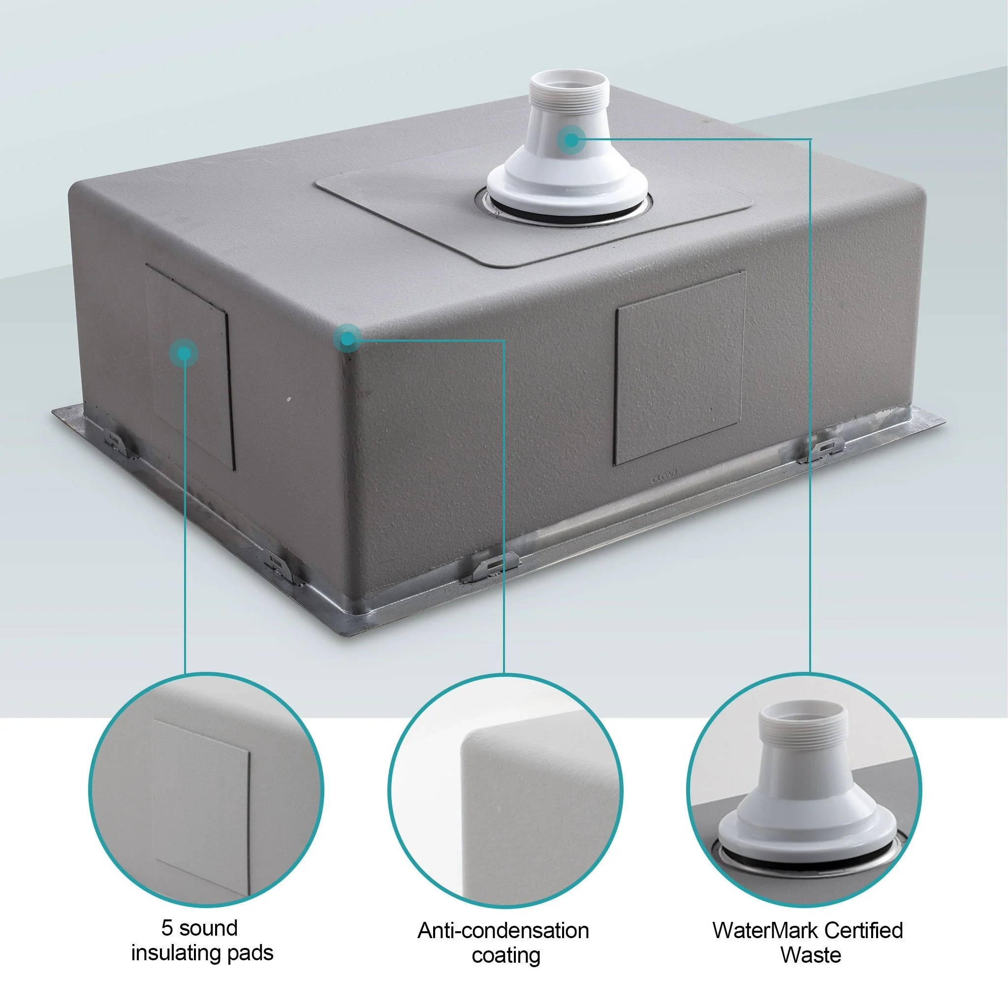 ULTIMO 1.5mm 660W x 450W Large Kitchen & Laundry bowl sink - SSD6645 - Image 8