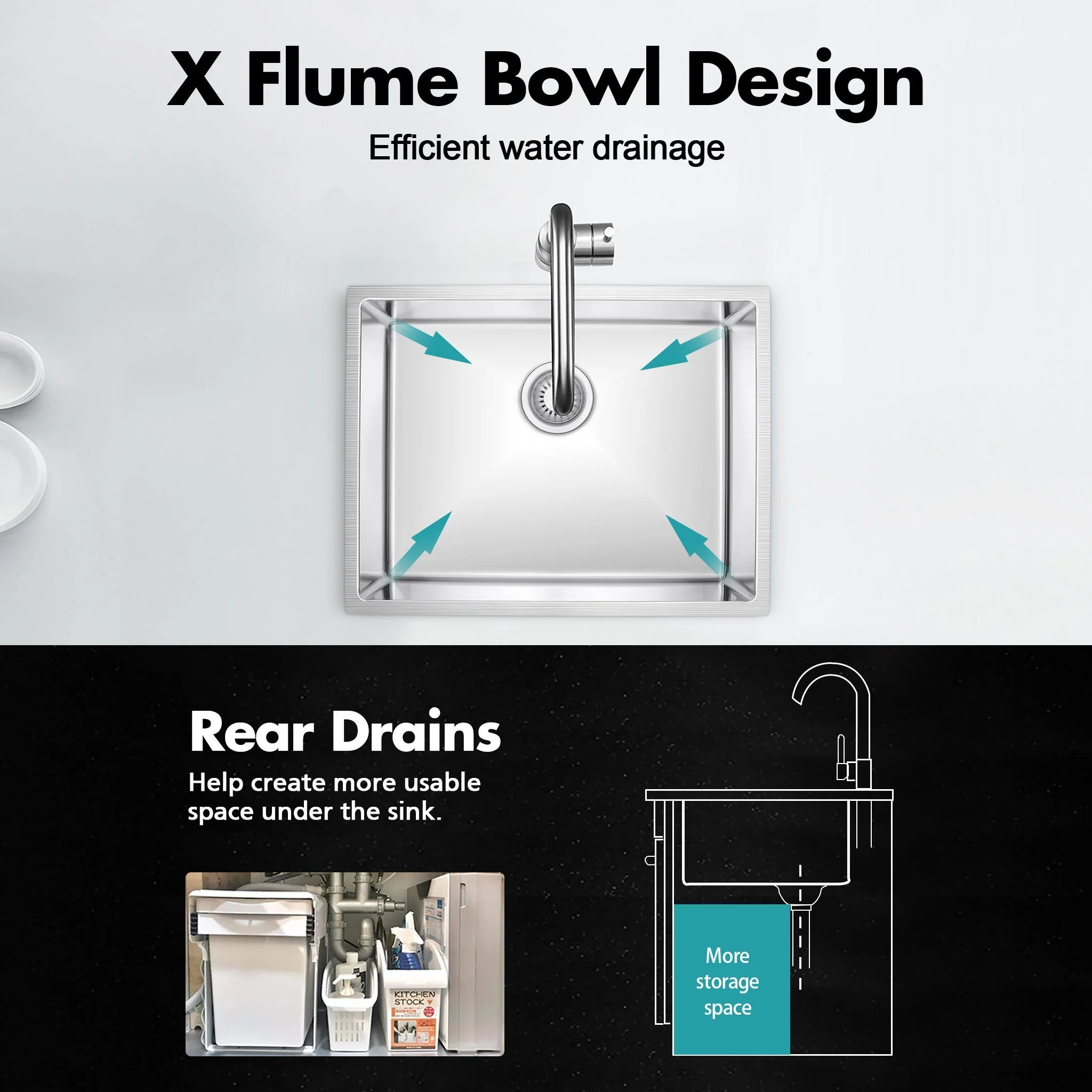 ULTIMO 1.5mm 660W x 450W Large Kitchen & Laundry bowl sink - SSD6645 - Image 9