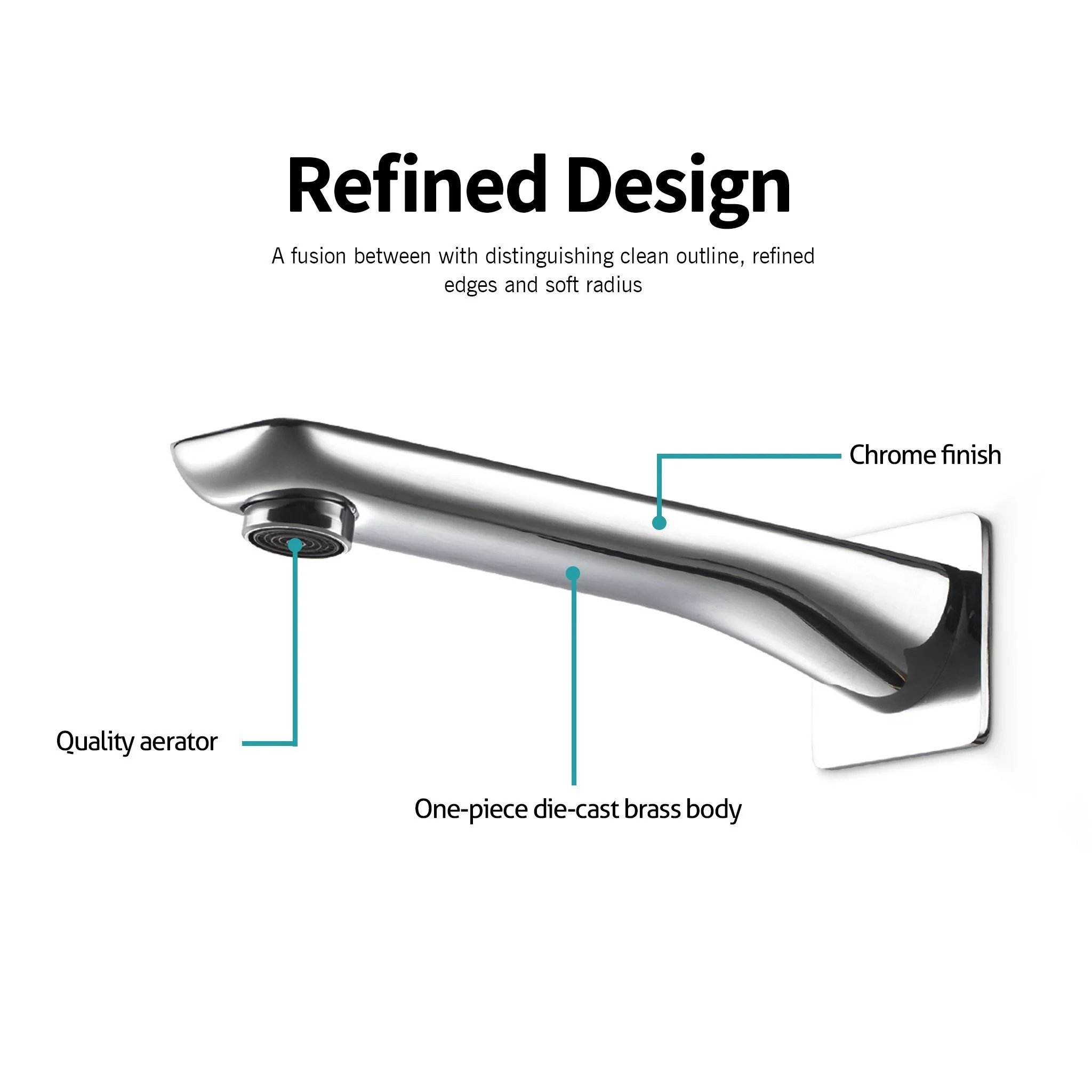 Clearance - VIVA Bath Spout Chrome - BT205C - Image 3